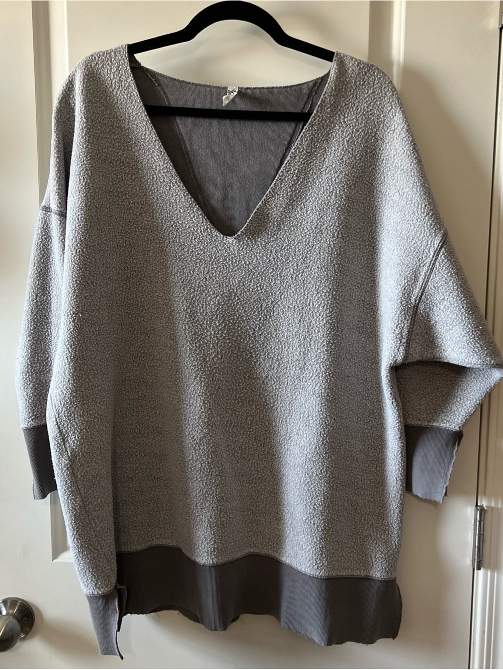 Free People Oversized V Neck Pullover Sweater